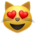 Эмодзи 😻 Улыбающееся лицо кошки с влюбленными глазами на Apple iOS