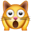 Эмодзи 🙀 Испуганное кошачье лицо в месседжере WhatsApp