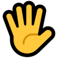 Эмодзи 🖐️ Рука с растопыренными пальцами на Windows 10 Fall Creators Update