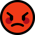 Эмодзи 😡 Красное злое лицо на Windows 10 Fall Creators Update