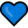 Эмодзи 💙 Синее (голубое) сердце на Windows 10 Fall Creators Update