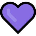 Эмодзи 💜 Фиолетовое сердце на Windows 10 Fall Creators Update