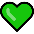 Эмодзи 💚 Зеленое сердце на Windows 10 Fall Creators Update